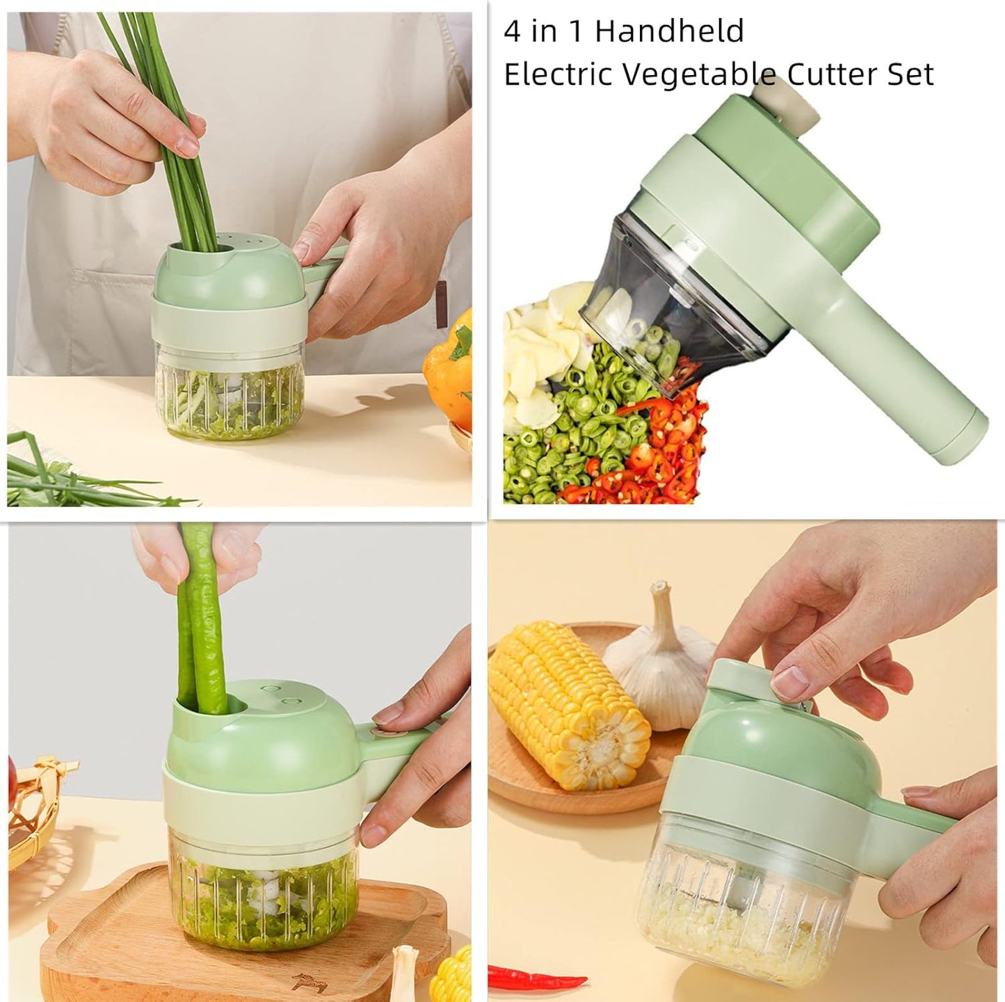 4-in-1 Handheld Electric Vegetable Cutter
