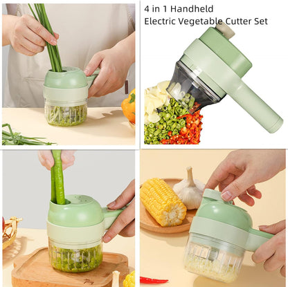 4-in-1 Handheld Electric Vegetable Cutter