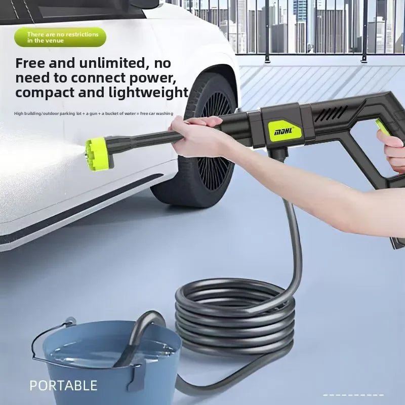 Household Car Cleaning Strong Lithium Battery Charging Wireless Car Washing Machine High Pressure Water Gun 110-240V