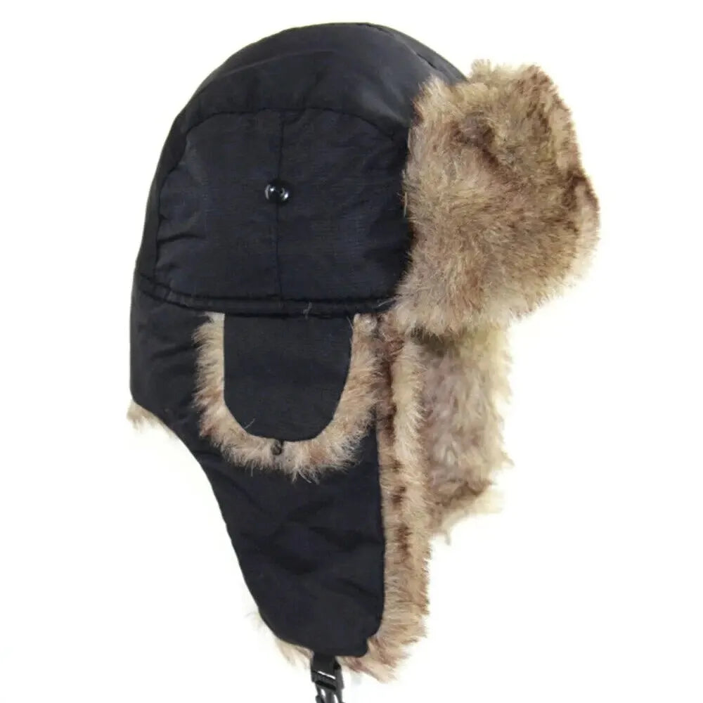Men’s Winter Trapper Aviator Hat – Waterproof Bomber Cap with Earflap Ear Protection, Warm Fur-Lined Ski Hat