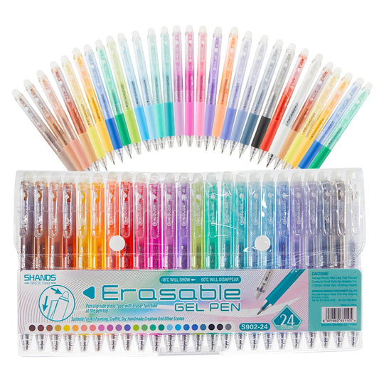 12/24/36-Pack Erasable Rainbow Gel Pens Set, 0.7mm Fine Tip Color Pens for Journaling, Drawing, DIY – Back to School, Halloween