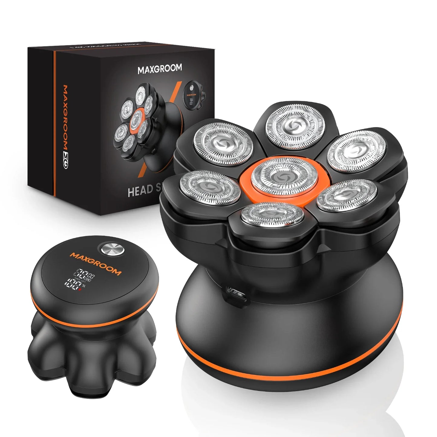 Electric Bald Head Shaver Waterproof Grooming Kit