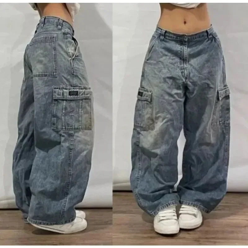 Women's Washed Wide Legged Jeans