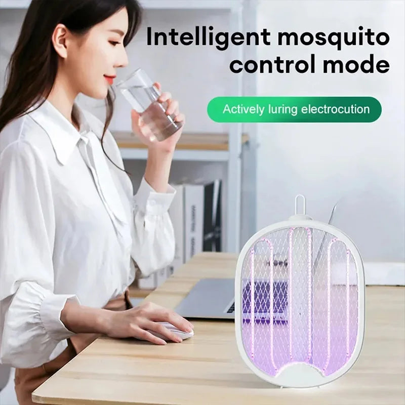 Electric Mosquito Killer Racket – USB Rechargeable Fly Swatter Trap with UV Light, Indoor & Outdoor Bug Zapper