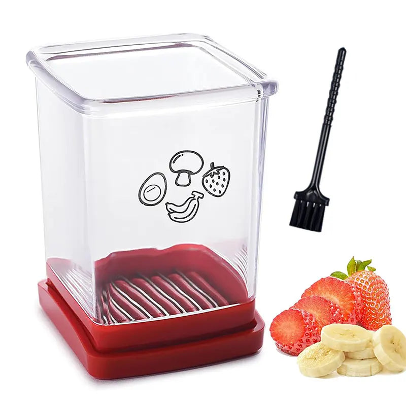 Fruit and Vegetable Slicer with Push Plate – Multi-Function Speed Cutter for Eggs, Strawberries, Bananas & Salad Prep