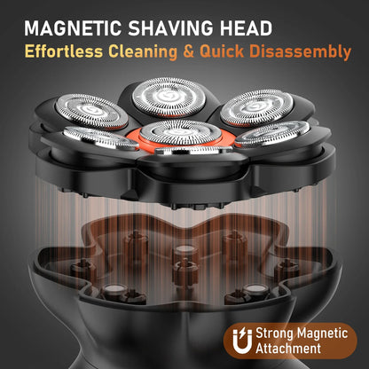 Electric Bald Head Shaver Waterproof Grooming Kit