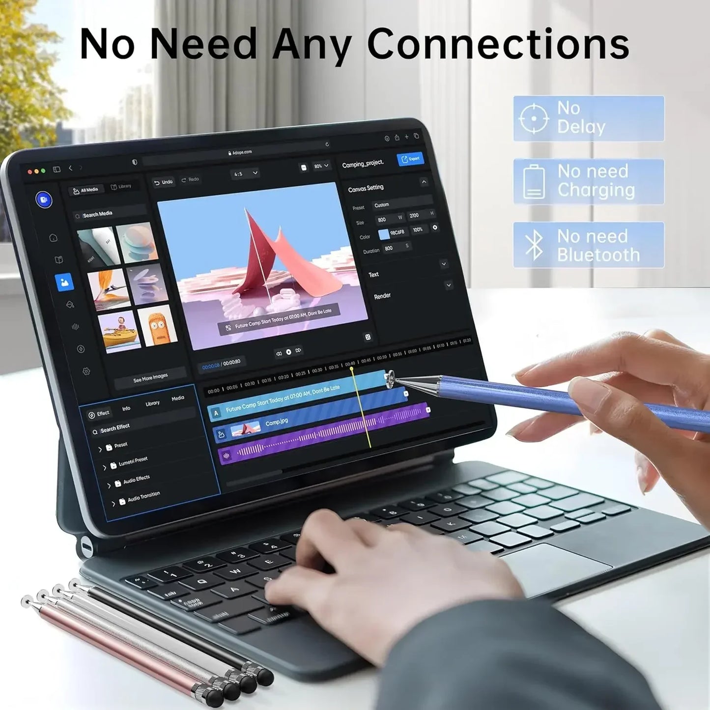 2-in-1 Universal Stylus Pen for Phones & Tablets