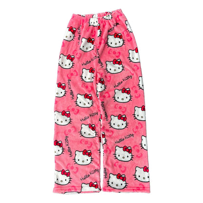 Hello Kitty Plush Pajama Pants – Cozy Lounge Bottoms for Adults & Teens