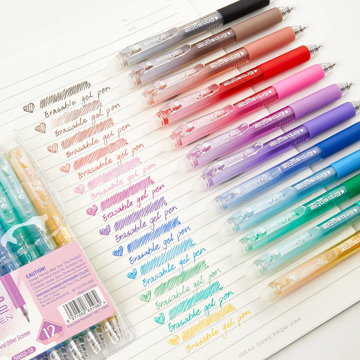 12/24/36-Pack Erasable Rainbow Gel Pens Set, 0.7mm Fine Tip Color Pens for Journaling, Drawing, DIY – Back to School, Halloween