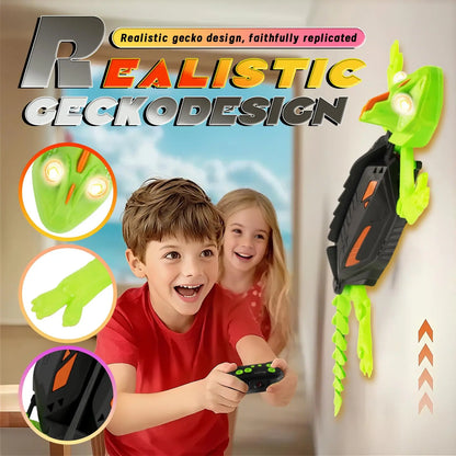 Wall Climbing RC Gecko Toy, Rechargeable Remote Control Lizard with LED Eyes, Dual Mode Floor & Wall Climbing Toy Gift for Kids