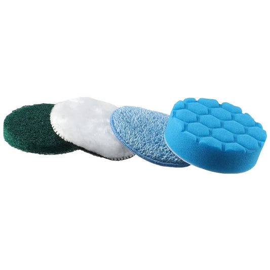 4-Pack Replacement Brush Heads for Electric Spin Scrubber – Washable & Reusable Cleaning Pads