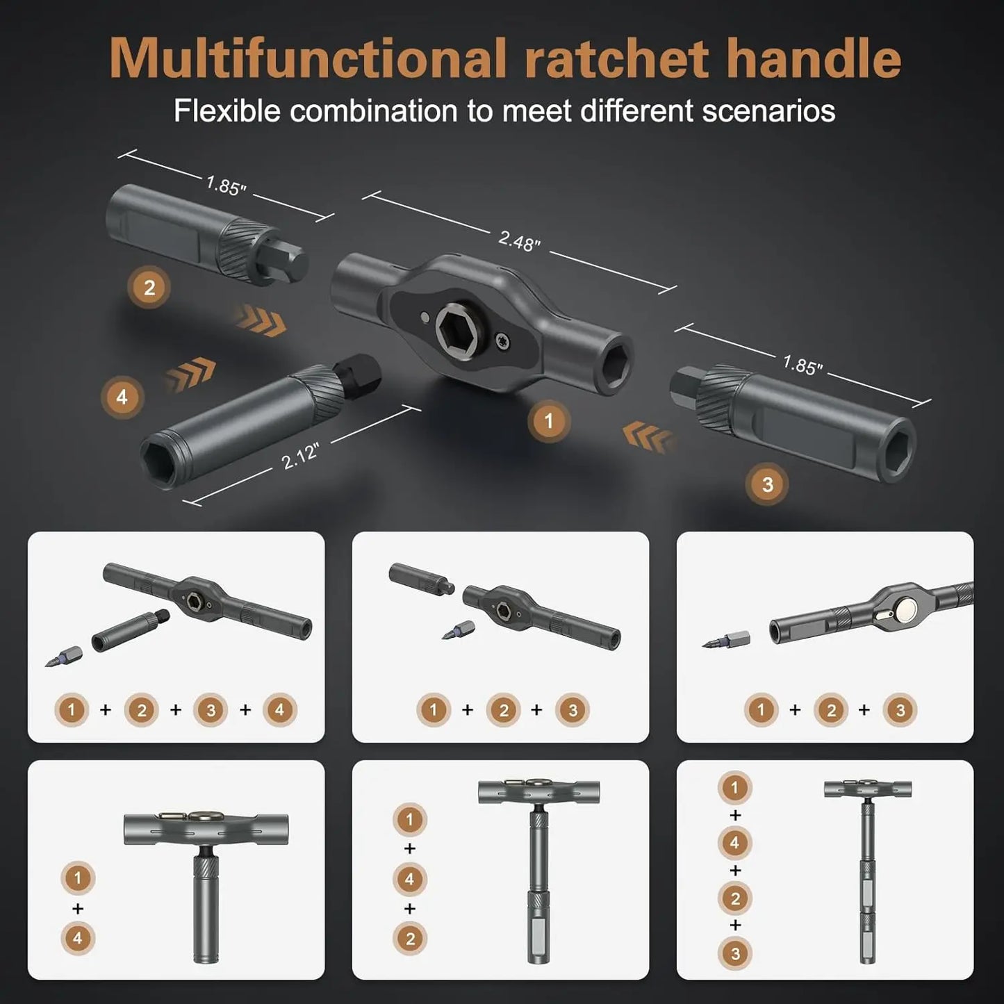 24-in-1 Magnetic Screwdriver and Ratchet Wrench Set – Multifunctional Hand Tool Kit for Home Repair, DIY, and Maintenance