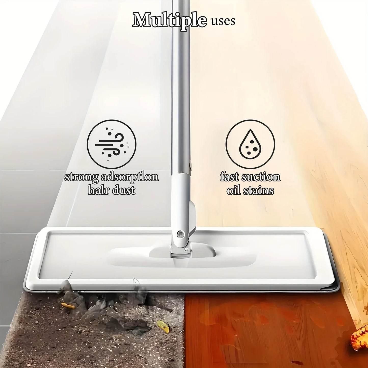 Magic Mop and Bucket Set – 360° Spin Flat Mop with 4 Microfiber Pads for Wet & Dry Floor Cleaning, Home Kitchen Bathroom