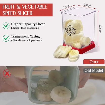 Fruit and Vegetable Slicer with Push Plate – Multi-Function Speed Cutter for Eggs, Strawberries, Bananas & Salad Prep