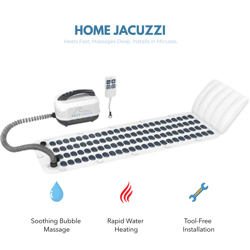 Jacuzzi Bathtub Mat – Portable Home Spa Bubble Massage Pad with Rapid Heating & Easy Installation