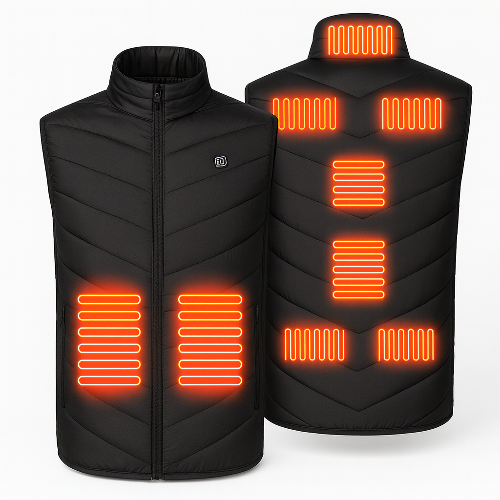 Heated Vest With 9 Heating Zones – USB Electric Winter Thermal Jacket for Men & Women, Lightweight Outdoor Skiing & Hiking Coat